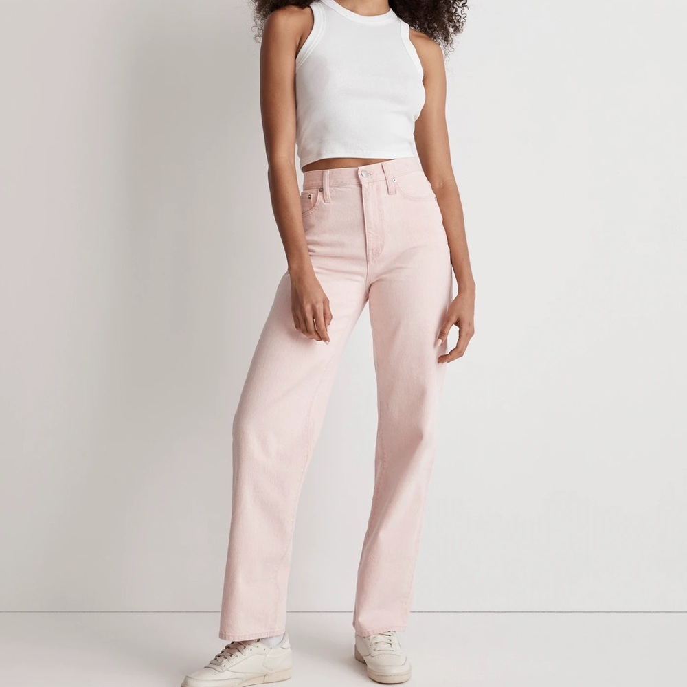 MADEWELL The Perfect Vintage Wide-Leg Jean Light Pink Wash Botanical-Dye SIZE 28
